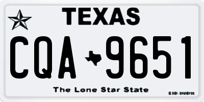 TX license plate CQA9651