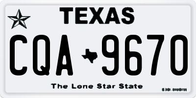 TX license plate CQA9670