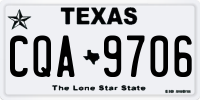 TX license plate CQA9706