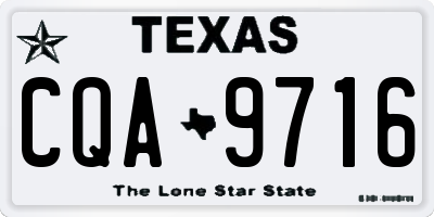 TX license plate CQA9716