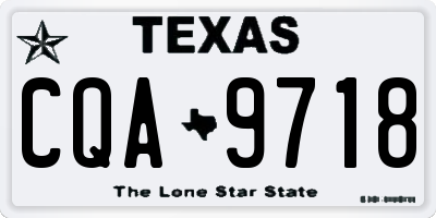 TX license plate CQA9718