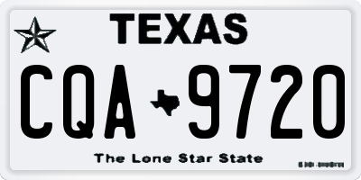 TX license plate CQA9720
