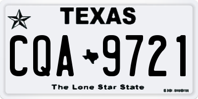 TX license plate CQA9721