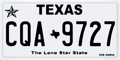 TX license plate CQA9727