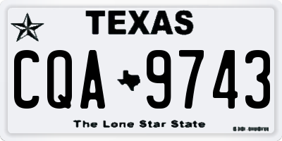 TX license plate CQA9743