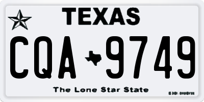 TX license plate CQA9749