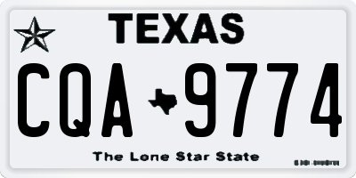 TX license plate CQA9774