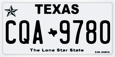TX license plate CQA9780