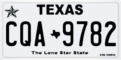 TX license plate CQA9782