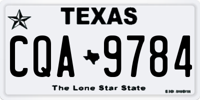 TX license plate CQA9784