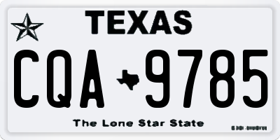 TX license plate CQA9785