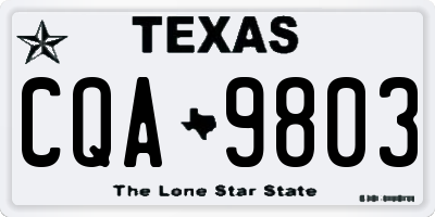 TX license plate CQA9803