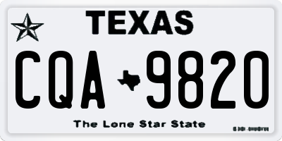 TX license plate CQA9820