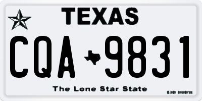 TX license plate CQA9831