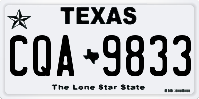 TX license plate CQA9833