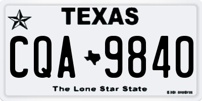 TX license plate CQA9840
