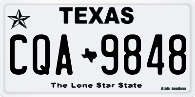 TX license plate CQA9848