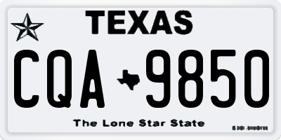 TX license plate CQA9850
