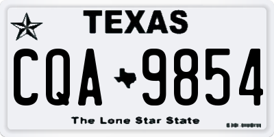 TX license plate CQA9854