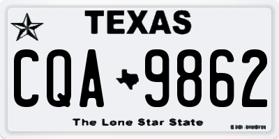 TX license plate CQA9862
