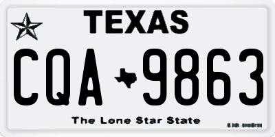 TX license plate CQA9863