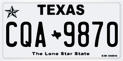 TX license plate CQA9870