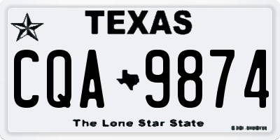 TX license plate CQA9874