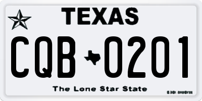 TX license plate CQB0201