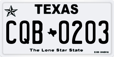 TX license plate CQB0203