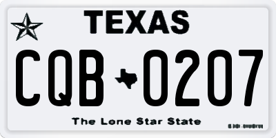 TX license plate CQB0207
