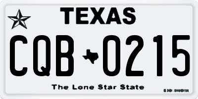 TX license plate CQB0215