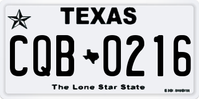TX license plate CQB0216