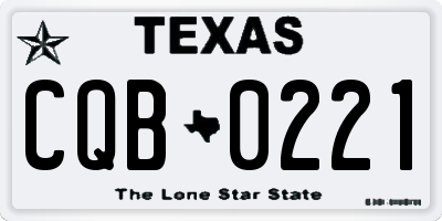 TX license plate CQB0221
