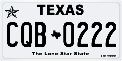 TX license plate CQB0222