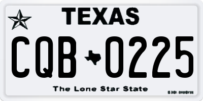 TX license plate CQB0225