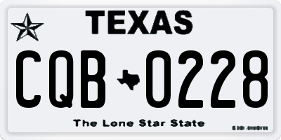 TX license plate CQB0228