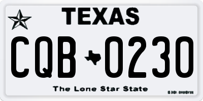 TX license plate CQB0230
