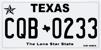 TX license plate CQB0233