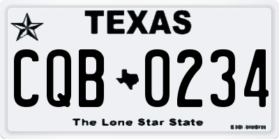 TX license plate CQB0234