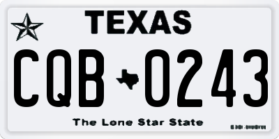 TX license plate CQB0243