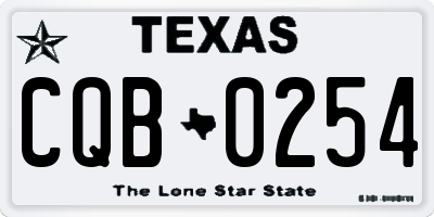 TX license plate CQB0254