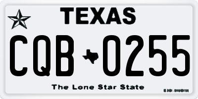 TX license plate CQB0255