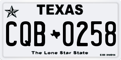 TX license plate CQB0258