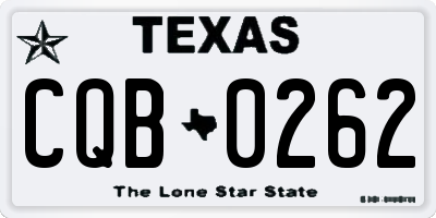 TX license plate CQB0262