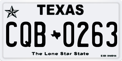 TX license plate CQB0263