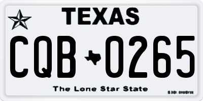 TX license plate CQB0265