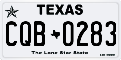 TX license plate CQB0283
