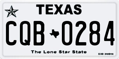 TX license plate CQB0284