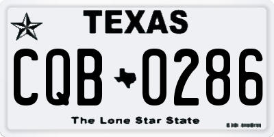 TX license plate CQB0286