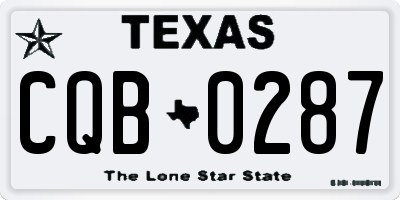 TX license plate CQB0287